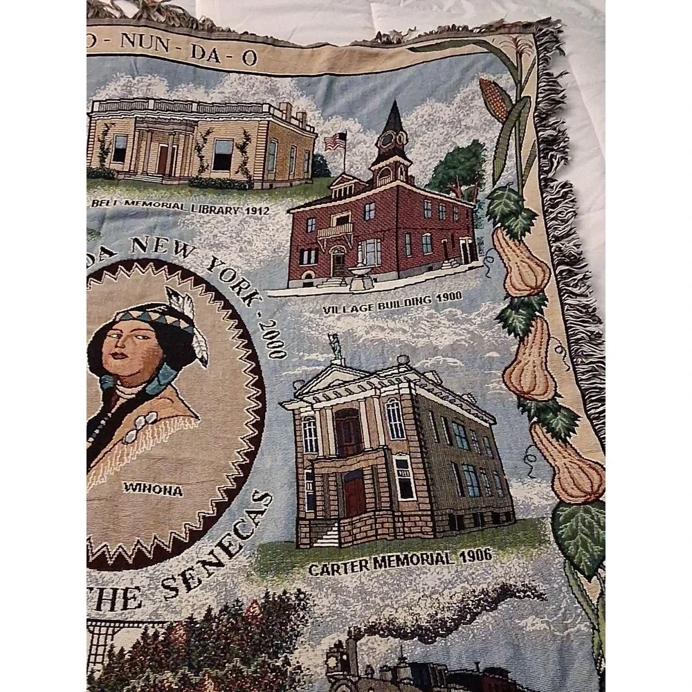 2000 Nunda New York Historical Site Tapestry Throw Blanket 46